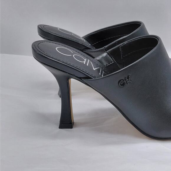 Calvin Klein Odina Dress Mules Women 6 Black Pointed Toe Heels Whimsigoth Witchy - Picture 2 of 10